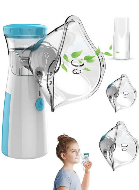 Portable Nebulizer Machine for Adults & Kids | Ultra Quiet Mesh Nebulizer | Handheld Inhaler Machine with 2 Masks & Mouthpiece | Fast Respiratory Relief for Asthma, Cough, Allergy & Breathing Problems