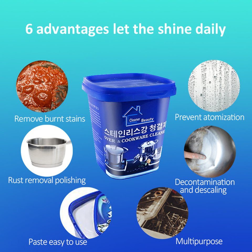 Rust Removal Cleaning Paste Bucket for Kitchen Utensils & Cookware | Heavy Grease & Oil Stain Remover | Stainless Steel Cleaner Paste for Pots, Pans & Sinks