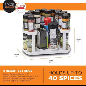 Double Layer Rotating Spice Kitchen Storage Rack Holder