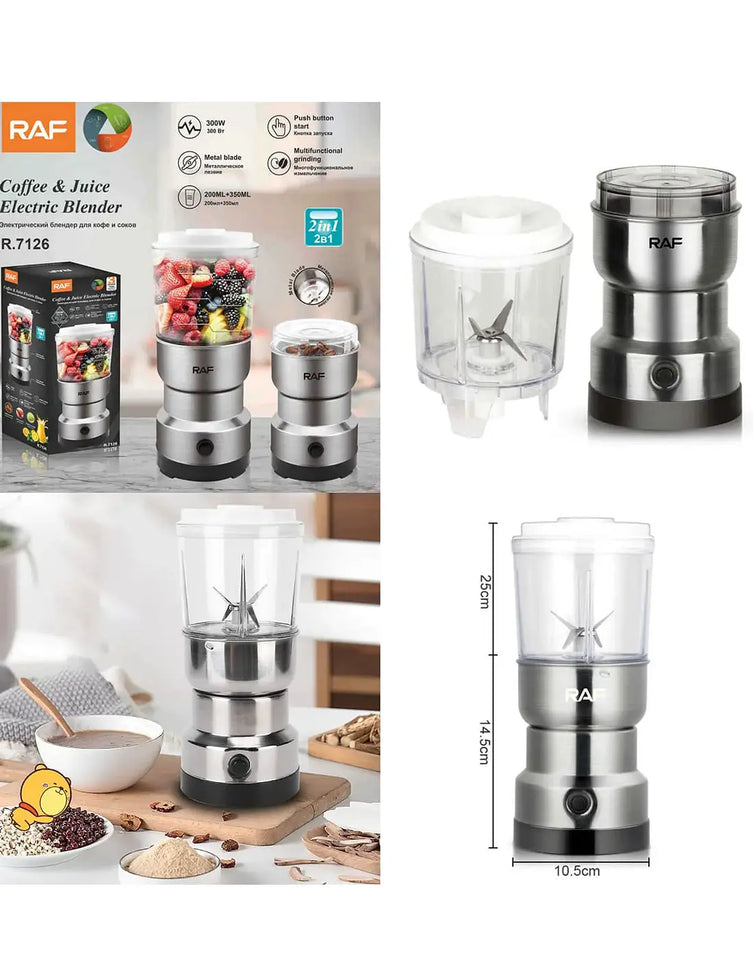 RAF 2 in 1 Mini Electric Juicer Blender & Masala Grinder R-7126