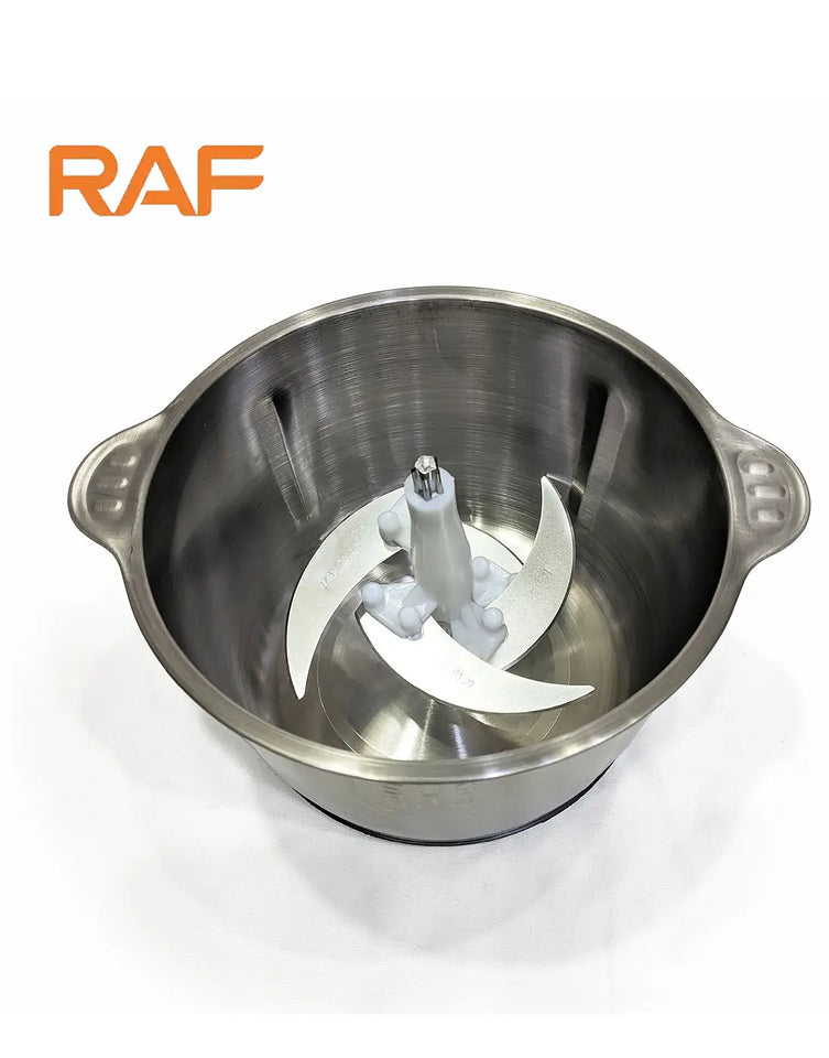 RAF 3L Food Processor, Vegetable & Meat Chopper – Stainless Steel Bowl 1000W