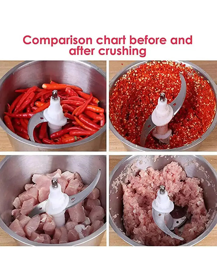 RAF 3L Food Processor, Vegetable & Meat Chopper – Stainless Steel Bowl 1000W