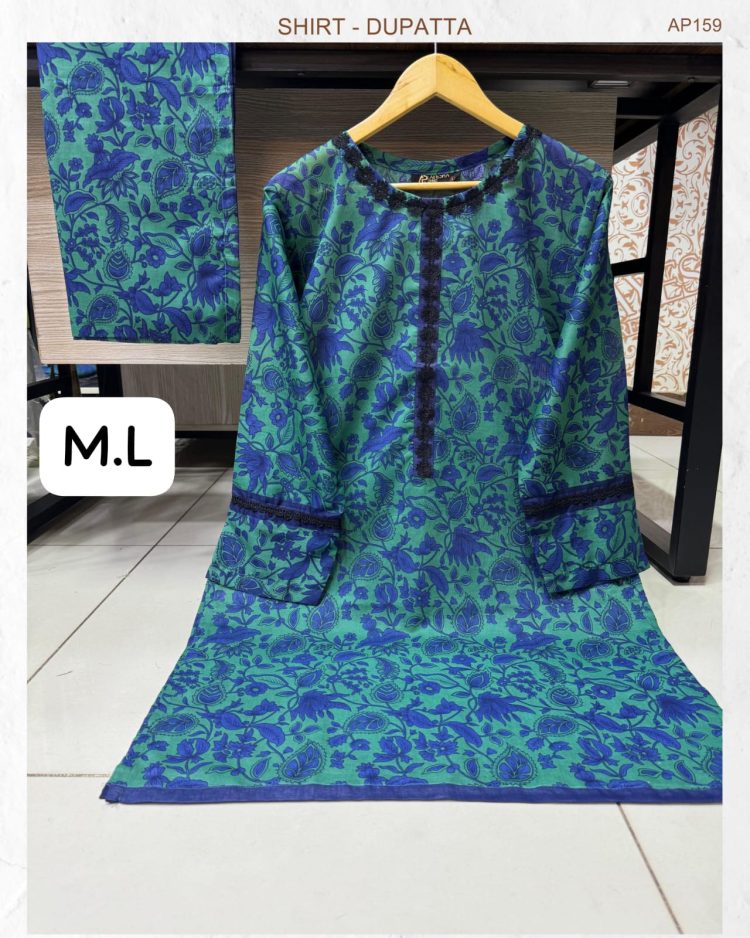 Lawn printed 2 piece shirt and dupatta