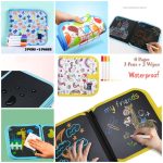 A waterproof kids' drawing and painting blackboard writing book with 10 reusable pages, perfect for doodling, sketching, and creative play