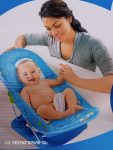 Baby Comfort Luxurious Baby Bather in packaging, showing a mother bathing her smiling baby in a blue bather