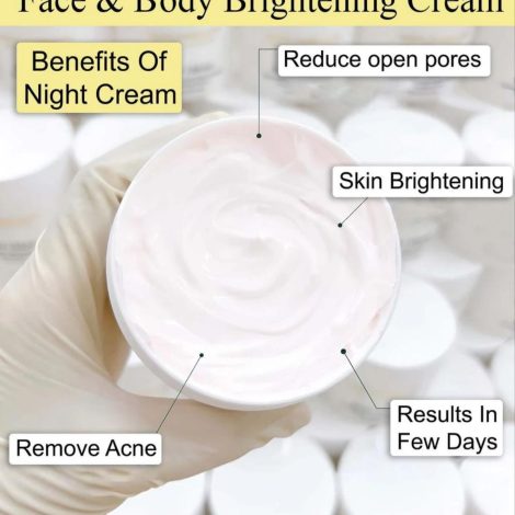 The Health Healer Night Cream, a luxurious moisturizer designed to brighten, hydrate, and rejuvenate skin overnight. Suitable for all skin types.