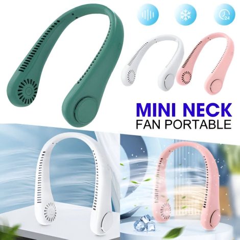 Portable Neck Fan Air Cooler & Purifier – Adjustable 3 Speed, Rechargeable Battery