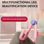 Pink foam thigh master resistance toner for home workout, used for toning thighs, arms, and hips